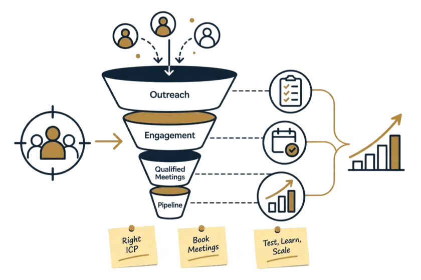 Diagnostic process: outreach, engagement, qualified meetings, pipeline
